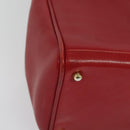 GUCCI Bamboo Web Sherry Line Hand Bag Leather Red Gold 000 122 0316 Auth th6277-16