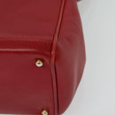 GUCCI Bamboo Web Sherry Line Hand Bag Leather Red Gold 000 122 0316 Auth th6277-17