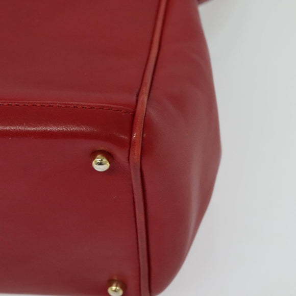 GUCCI Bamboo Web Sherry Line Hand Bag Leather Red Gold 000 122 0316 Auth th6277