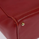 GUCCI Bamboo Web Sherry Line Hand Bag Leather Red Gold 000 122 0316 Auth th6277-18