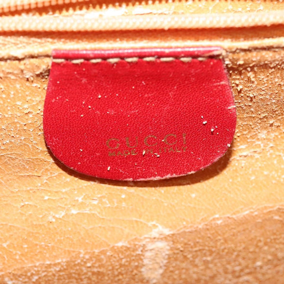 GUCCI Bamboo Web Sherry Line Hand Bag Leather Red Gold 000 122 0316 Auth th6277