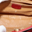 GUCCI Bamboo Web Sherry Line Hand Bag Leather Red Gold 000 122 0316 Auth th6277-10