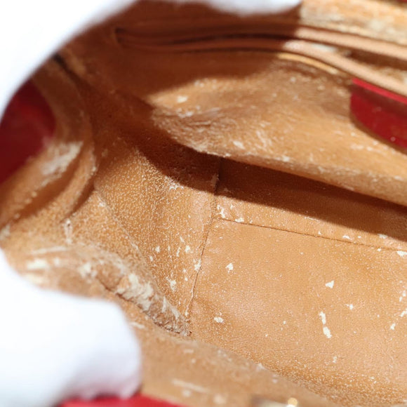 GUCCI Bamboo Web Sherry Line Hand Bag Leather Red Gold 000 122 0316 Auth th6277