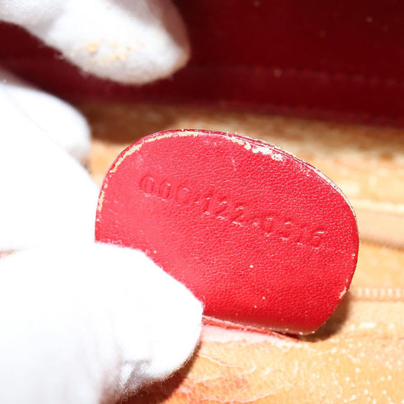 GUCCI Bamboo Web Sherry Line Hand Bag Leather Red Gold 000 122 0316 Auth th6277