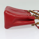 GUCCI Bamboo Web Sherry Line Hand Bag Leather Red Gold 000 122 0316 Auth th6277-4