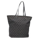 GUCCI GG Canvas Tote Bag Black Silver 31243 Auth th6279-1