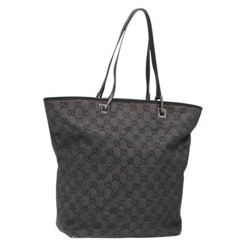 GUCCI GG Canvas Tote Bag Black Silver 31243 Auth th6279