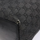 GUCCI GG Canvas Tote Bag Black Silver 31243 Auth th6279-12