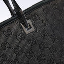 GUCCI GG Canvas Tote Bag Black Silver 31243 Auth th6279-14