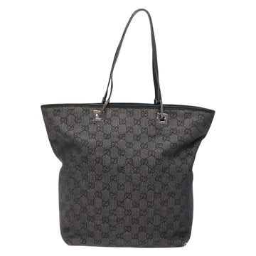GUCCI GG Canvas Tote Bag Black Silver 31243 Auth th6279 - 0