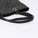 GUCCI GG Canvas Tote Bag Black Silver 31243 Auth th6279-7