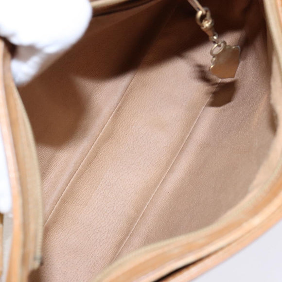 GUCCI Micro GG Supreme Shoulder Bag PVC White Gold Auth th6280