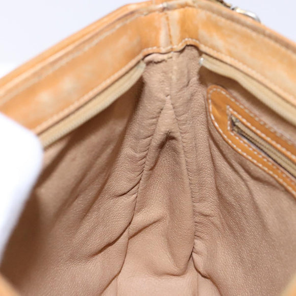 GUCCI Micro GG Supreme Shoulder Bag PVC White Gold Auth th6280