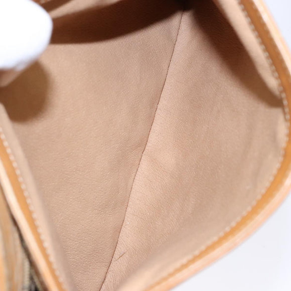 GUCCI Micro GG Supreme Shoulder Bag PVC White Gold Auth th6280