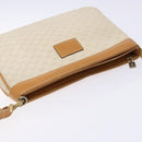 GUCCI Micro GG Supreme Shoulder Bag PVC White Gold Auth th6280-6