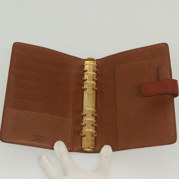 LOUIS VUITTON Epi Agenda MM Day Planner Cover Brown R20043 LV Auth th6290