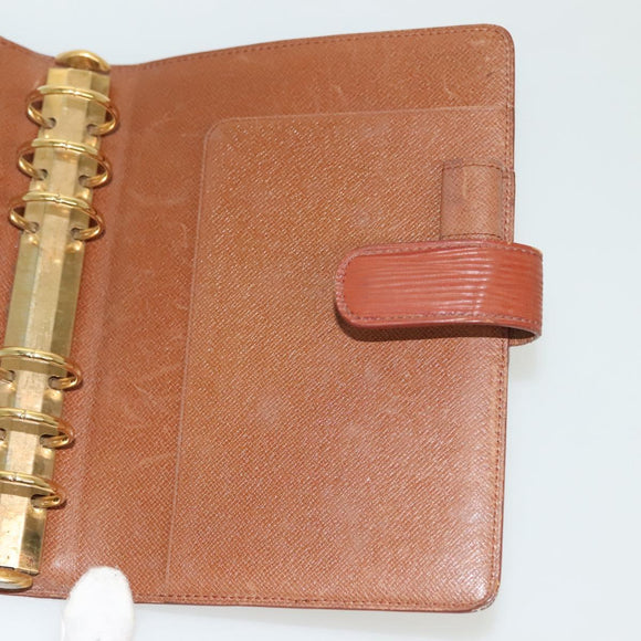 LOUIS VUITTON Epi Agenda MM Day Planner Cover Brown R20043 LV Auth th6290