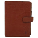 LOUIS VUITTON Epi Agenda MM Day Planner Cover Brown R20043 LV Auth th6290-13
