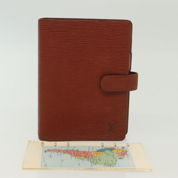 LOUIS VUITTON Epi Agenda MM Day Planner Cover Brown R20043 LV Auth th6290