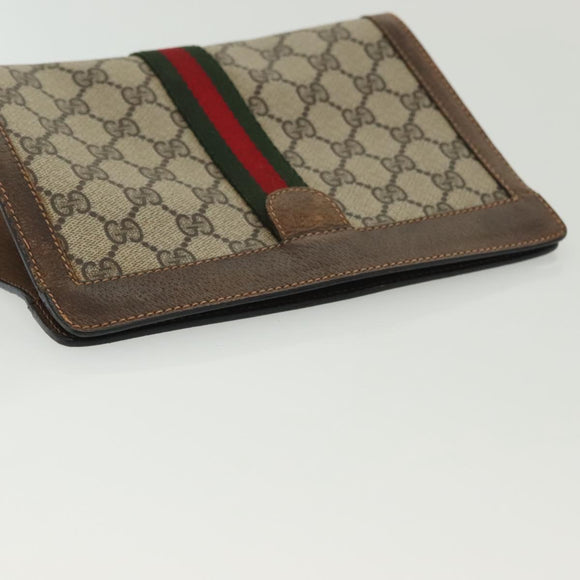 GUCCI GG Supreme Web Sherry Line Bag PVC Beige Gold 67 014 2125 Auth th6291