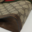 GUCCI GG Supreme Web Sherry Line Bag PVC Beige Gold 67 014 2125 Auth th6291-8