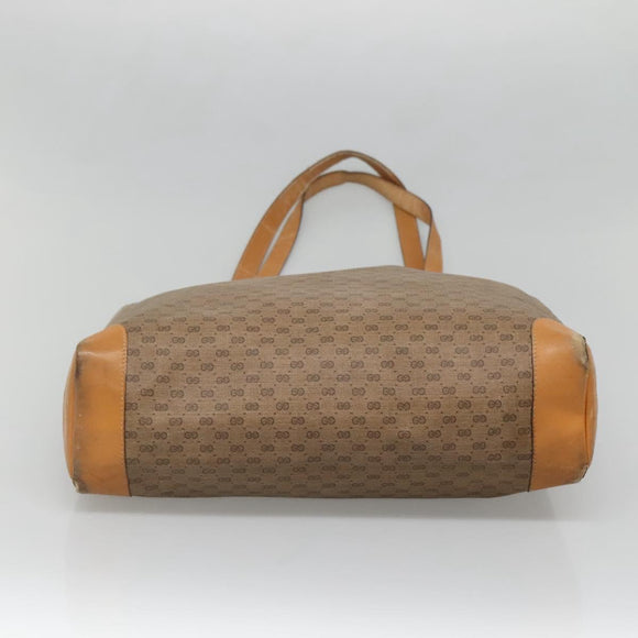 GUCCI Micro GG Canvas Tote Bag PVC Beige Gold 002 123 0135 Auth th6296