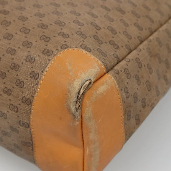GUCCI Micro GG Canvas Tote Bag PVC Beige Gold 002 123 0135 Auth th6296