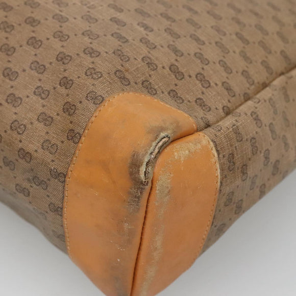 GUCCI Micro GG Canvas Tote Bag PVC Beige Gold 002 123 0135 Auth th6296