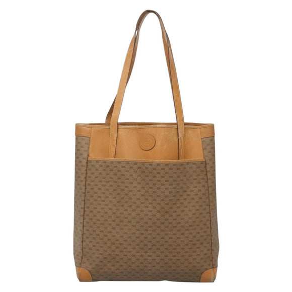 GUCCI Micro GG Canvas Tote Bag PVC Beige Gold 002 123 0135 Auth th6296