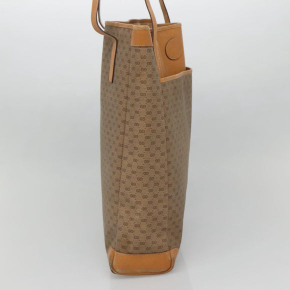 GUCCI Micro GG Canvas Tote Bag PVC Beige Gold 002 123 0135 Auth th6296