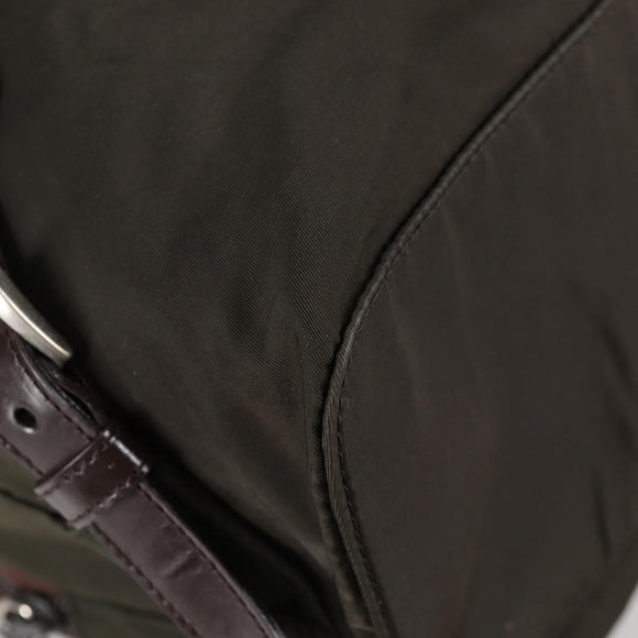 PRADA Backpack Nylon Khaki Silver Auth th6297