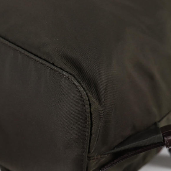 PRADA Backpack Nylon Khaki Silver Auth th6297