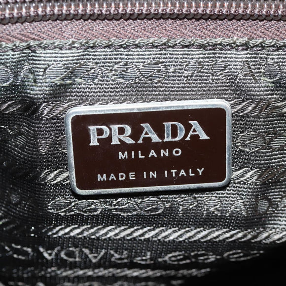 PRADA Backpack Nylon Khaki Silver Auth th6297
