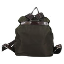PRADA Backpack Nylon Khaki Silver Auth th6297-3