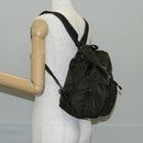 PRADA Backpack Nylon Khaki Silver Auth th6297-30