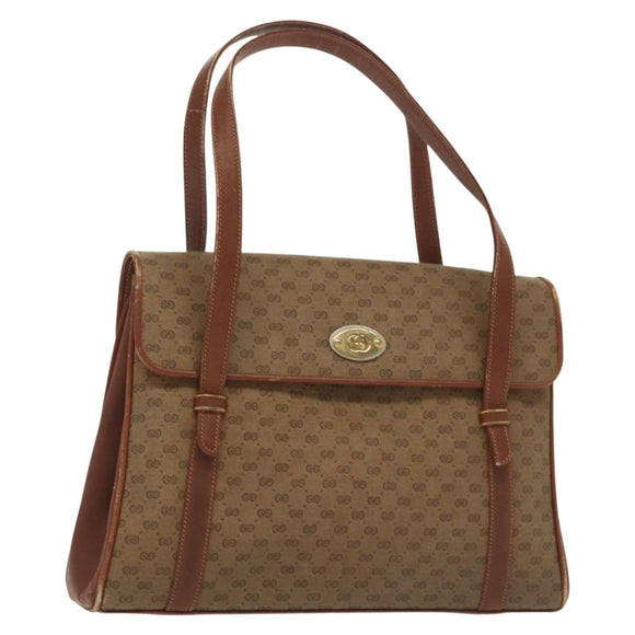 GUCCI Micro GG Supreme Hand Bag PVC Beige Gold 000 46 4857 Auth th6300