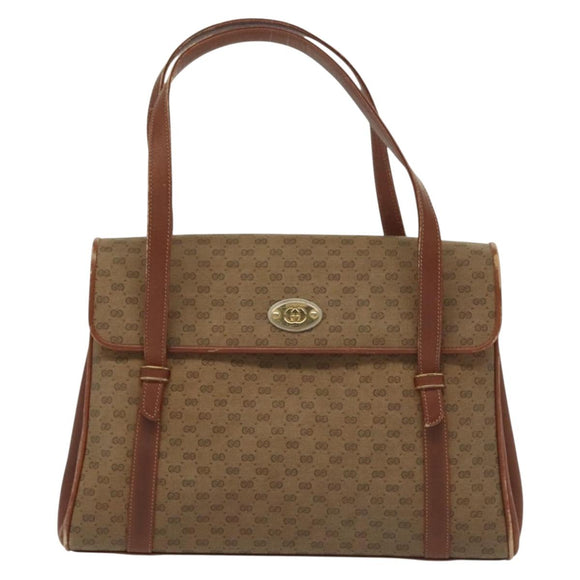 GUCCI Micro GG Supreme Hand Bag PVC Beige Gold 000 46 4857 Auth th6300