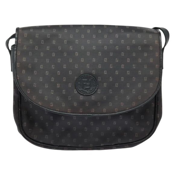 FENDI Shoulder Bag PVC Black Auth th6302