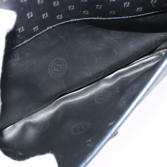 FENDI Shoulder Bag PVC Black Auth th6302