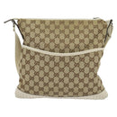 GUCCI GG Canvas Shoulder Bag Beige Silver 145857 Auth th6308-2