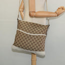 GUCCI GG Canvas Shoulder Bag Beige Silver 145857 Auth th6308-23