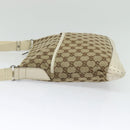 GUCCI GG Canvas Shoulder Bag Beige Silver 145857 Auth th6308-4