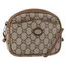 GUCCI GG Plus Supreme Shoulder Bag PVC Leather Beige Gold Auth th6320-1