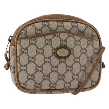 GUCCI GG Plus Supreme Shoulder Bag PVC Leather Beige Gold Auth th6320