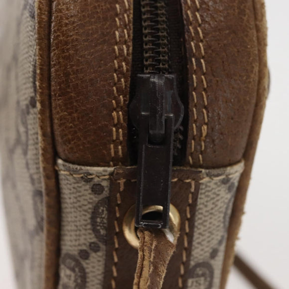 GUCCI GG Plus Supreme Shoulder Bag PVC Leather Beige Gold Auth th6320