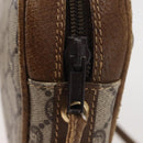 GUCCI GG Plus Supreme Shoulder Bag PVC Leather Beige Gold Auth th6320-10