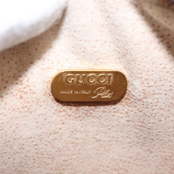 GUCCI GG Plus Supreme Shoulder Bag PVC Leather Beige Gold Auth th6320