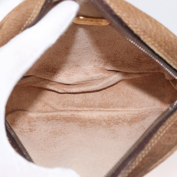 GUCCI GG Plus Supreme Shoulder Bag PVC Leather Beige Gold Auth th6320