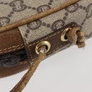 GUCCI GG Plus Supreme Shoulder Bag PVC Leather Beige Gold Auth th6320-5