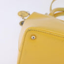 Gianni Versace Hand Bag Leather 2way Yellow Gold Auth th6323-15